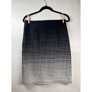 Worthington Pencil Skirt 10 Black White Dot Grid Ombre Career Office Whimsigoth